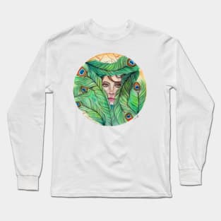 Peacock Feathers Long Sleeve T-Shirt